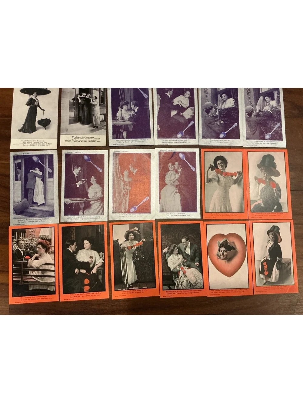 Antique Edwardian Romantic Postcard Lot, 1900s, Valentine, Couples, 24pc